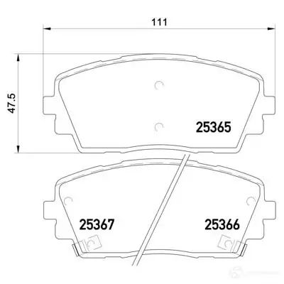 Тормозные колодки, комплект BREMBO 25366 2 5365 p30053 800192 изображение 5