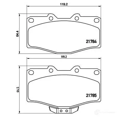 Тормозные колодки, комплект BREMBO 2 1784 21785 p83095 801030 изображение 0