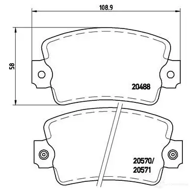 Тормозные колодки, комплект BREMBO 204 88 20489 p68007 800837 изображение 1