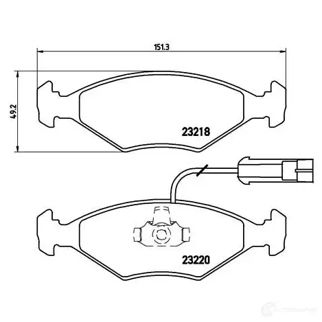 Тормозные колодки, комплект BREMBO 23220 p23056 799889 23 218 - Изображение 1