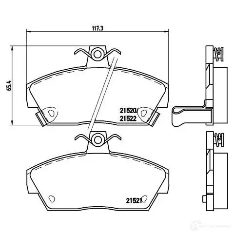 Тормозные колодки, комплект BREMBO 21 520 p28019 21521 800100 - Изображение 1