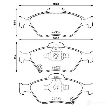 Тормозные колодки, комплект BREMBO 2402 2 p83159 801070 24023 изображение 1