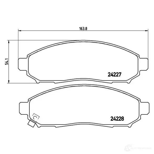 Тормозные колодки дисковые, комплект BREMBO 24228 P 56 059 800578 242 27 изображение 4