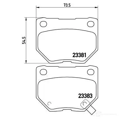 Тормозные колодки дисковые, комплект BREMBO 800573 P 56 054 23382 2338 1 - Изображение 1