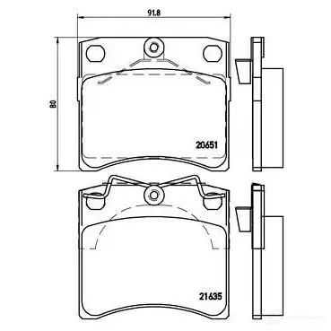 Тормозные колодки дисковые, комплект BREMBO 20 651 21635 P 85 027 801093 изображение 1