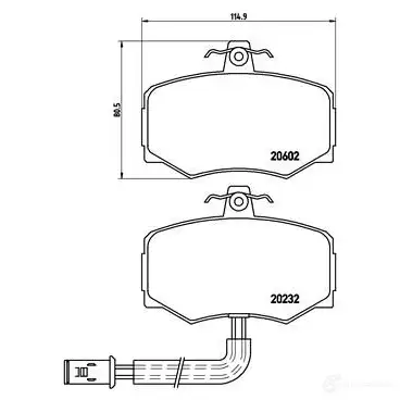 Тормозные колодки, комплект BREMBO 800229 p36005 20602 20 232 изображение 0