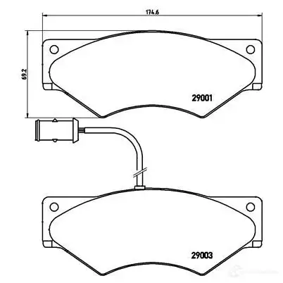 Тормозные колодки, комплект BREMBO 801251 pa6007 29003 290 01 - Изображение 1