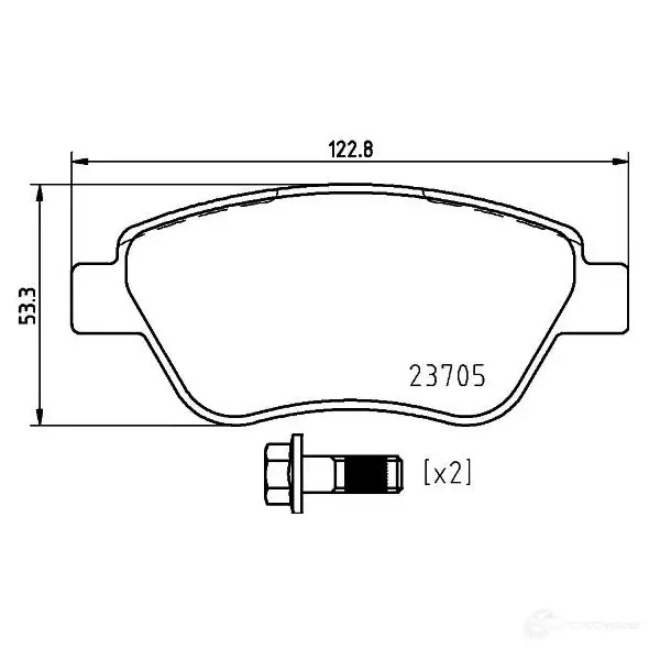 Тормозные колодки, комплект BREMBO 2370 5 p23169 799993 US1BCQS - Изображение 1
