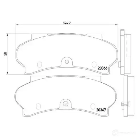 Тормозные колодки, комплект BREMBO 800699 p61033 20 366 20366