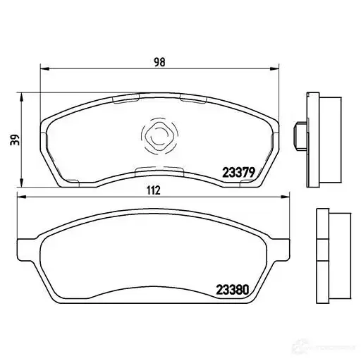Тормозные колодки, комплект BREMBO p78008 800907 23380 2 3379 изображение 1