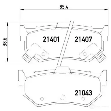 Тормозные колодки дисковые, комплект BREMBO 800090 21401 P 28 007 2 1043 изображение 1