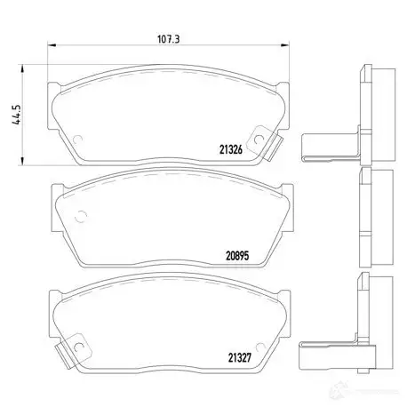 Тормозные колодки, комплект BREMBO p28004 800088 21326 2 0895 изображение 0