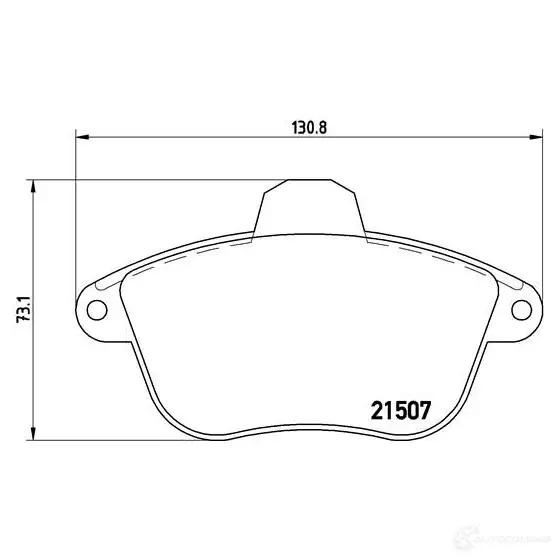 Тормозные колодки, комплект BREMBO 800711 2 1507 p61048 8684D1485 - Изображение 1