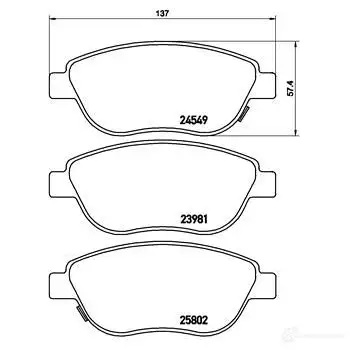 Тормозные колодки, комплект BREMBO 799981 24549 p23153 239 81 изображение 4