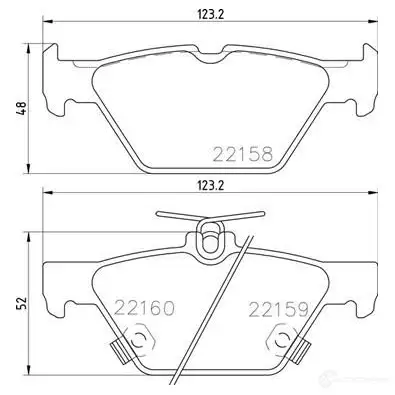 Тормозные колодки дисковые, комплект BREMBO 22159 1210401447 P 78 026 2 2158 изображение 0