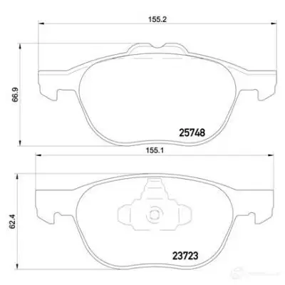 Тормозные колодки, комплект BREMBO 2372 3 25748 800079 p24158 изображение 1