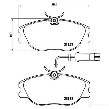 Тормозные колодки, комплект BREMBO 2 1147 23168 p23066 799897 - Изображение 1