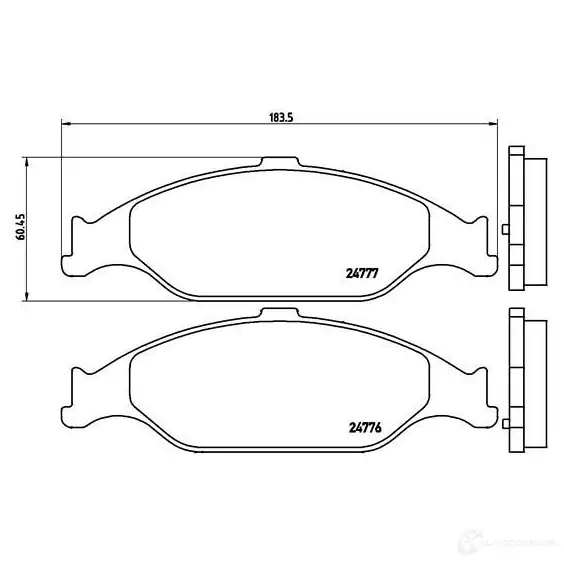 Тормозные колодки, комплект BREMBO 800066 2 4776 24777 p24082 - Изображение 1