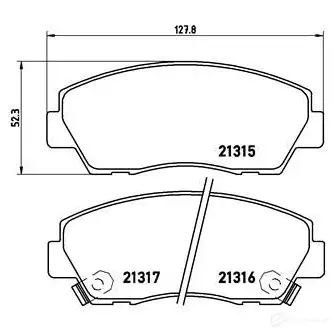 Тормозные колодки дисковые, комплект BREMBO 21 315 P 49 014 800314 21315 изображение 1
