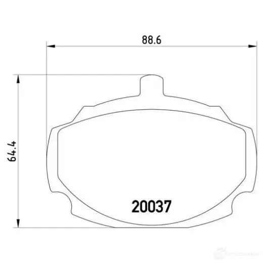 Тормозные колодки, комплект BREMBO p52001 20037 800474 20 037