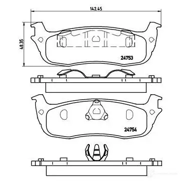 Тормозные колодки, комплект BREMBO 800067 2475 3 p24083 24754 изображение 0