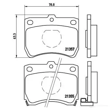 Тормозные колодки дисковые, комплект BREMBO 800313 213 55 P 49 013 21356 - Изображение 1