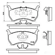 Тормозные колодки, комплект BREMBO 21168 p49004 21 041 800308 изображение 1