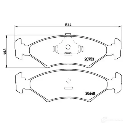 Тормозные колодки, комплект BREMBO p24006 800001 20753 20 640 изображение 0