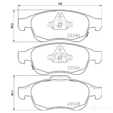 Тормозные колодки дисковые, комплект BREMBO P 23 165 799990 22241 2 2240 изображение 2