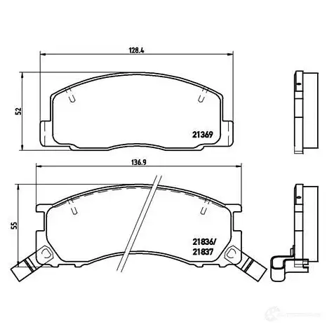 Тормозные колодки дисковые, комплект BREMBO P 83 029 21836 800966 2136 9 изображение 0