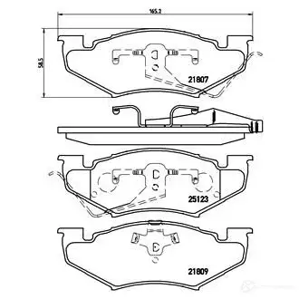 Тормозные колодки, комплект BREMBO 799810 p11020 2 1807 21809 - Изображение 1
