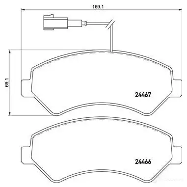 Тормозные колодки, комплект BREMBO 800781 24467 p61118 2446 6 изображение 4