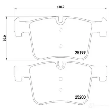 Тормозные колодки дисковые, комплект BREMBO P 06 075X 1422938925 ZL7FC 7E 8020584068632 изображение 3