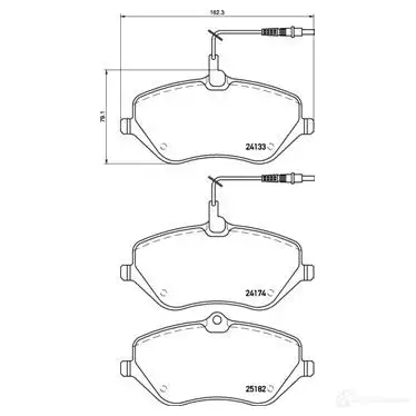 Тормозные колодки дисковые, комплект BREMBO 2 4133 24174 P 61 119 800782 - Изображение 1