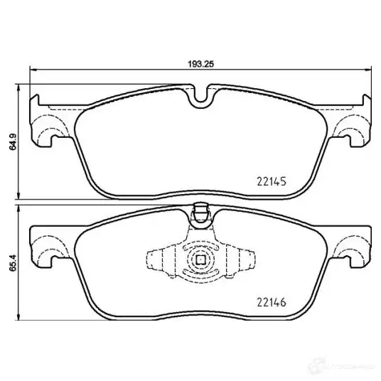 Тормозные колодки дисковые, комплект BREMBO P 44 026 1210387651 22 145 22146 изображение 0