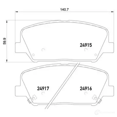 Тормозные колодки дисковые, комплект BREMBO 1422938897 FQ PDV7N 8020584068878 P 30 065X изображение 0