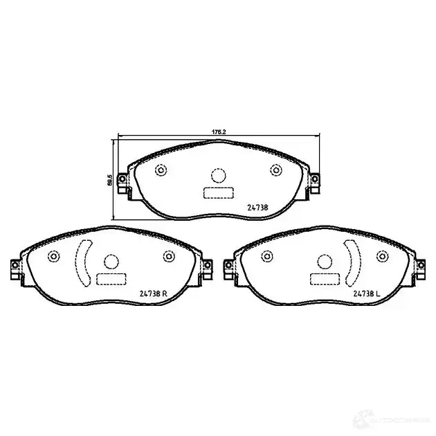 Тормозные колодки, комплект BREMBO 247 38 1210410867 LUO6S9A p85166 изображение 1