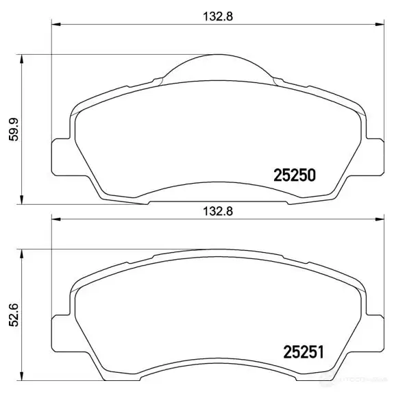 Тормозные колодки, комплект BREMBO OPW6 YH p61138 1438411904 изображение 0