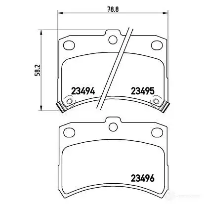 Тормозные колодки дисковые, комплект BREMBO P 16 009 2 3494 23495 799839 - Изображение 1