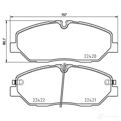 Тормозные колодки, комплект BREMBO 22421 1210386733 p30090 2 2420 - Изображение 1