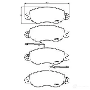Тормозные колодки, комплект BREMBO 800562 23435 2343 4 p56042 изображение 1