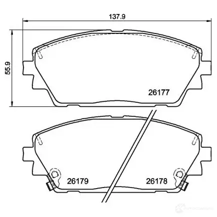 Тормозные колодки, комплект BREMBO 1438412027 p49065 V BOEF изображение 0