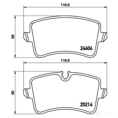 Тормозные колодки дисковые, комплект BREMBO 801180 2460 6 P 85 120 25214 изображение 0