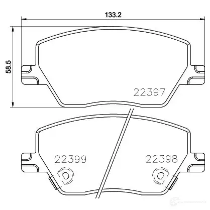 Тормозные колодки, комплект BREMBO p23170 223 97 799994 22398 - Изображение 1