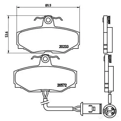 Тормозные колодки, комплект BREMBO p36006 800230 2 0233 20572 - Изображение 1