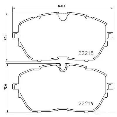 Тормозные колодки, комплект BREMBO 800791 p61128 2 2218 22219 - Изображение 1