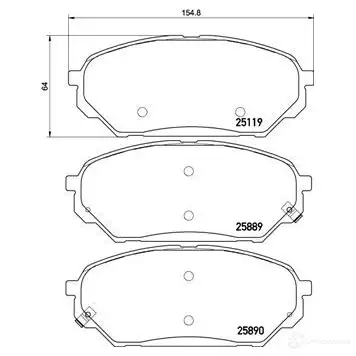 Тормозные колодки дисковые, комплект BREMBO P 30 071 800207 2511 9 25889 - Изображение 1