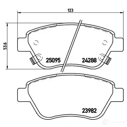 Тормозные колодки дисковые, комплект BREMBO 2398 2 800830 P 66 001 24288 - Изображение 1