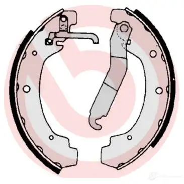 Барабанные тормозные колодки, комплект BREMBO 9WBHS X 801873 8432509644904 s85534 - Изображение 1