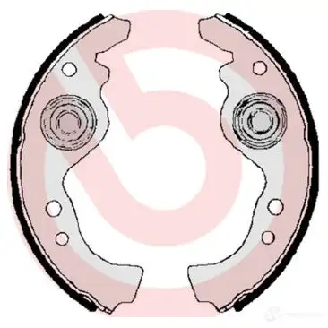 Барабанные тормозные колодки, комплект BREMBO s23542 LAA4 K 801450 8432509640135 - Изображение 1